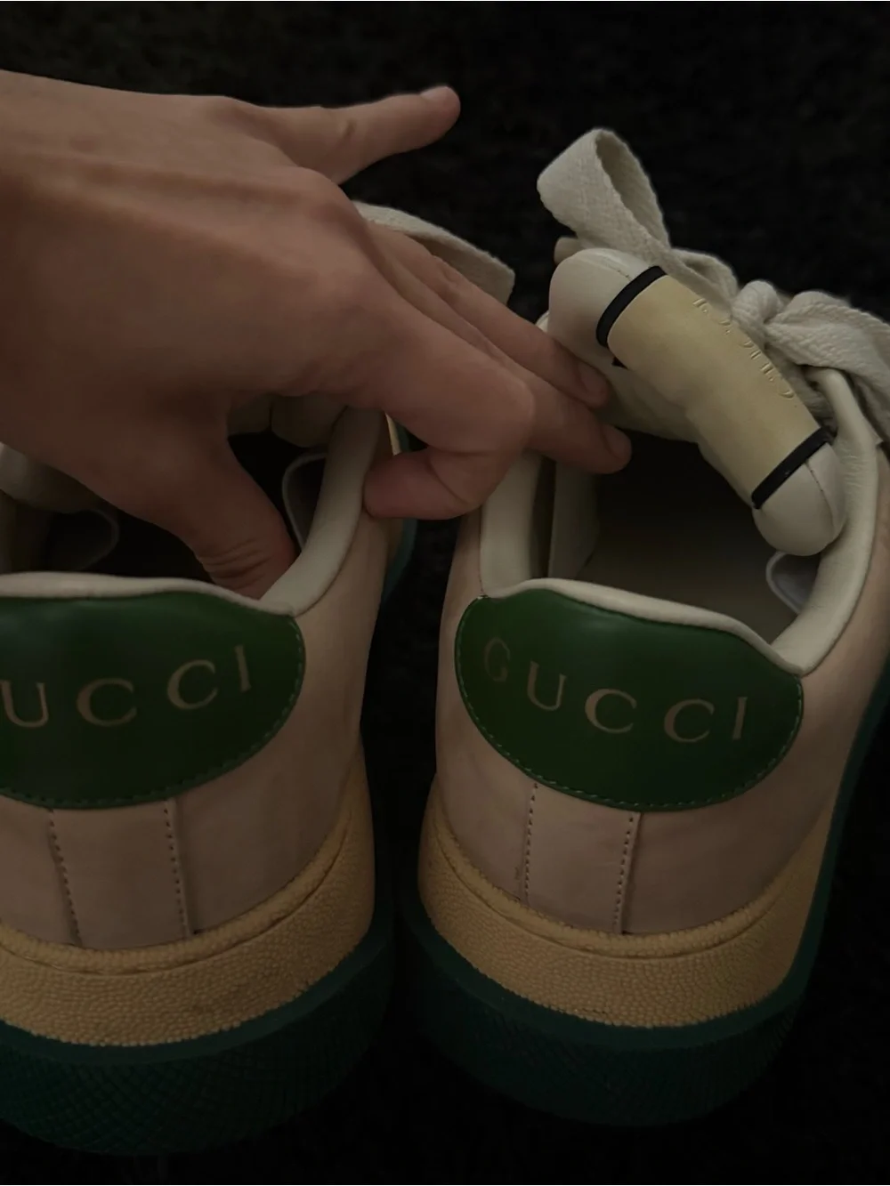 Gucci Beige, Green & Red GG Canvas Low-Top Sneakers